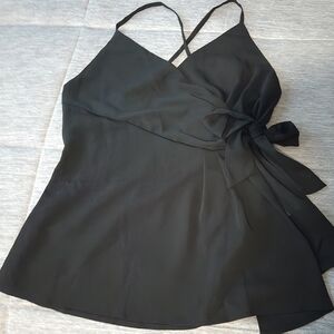 Chic Black Women's Wrap Tank Top